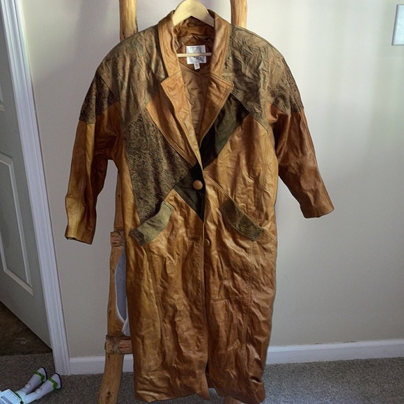 SUPER RARE Vintage 1990s Leather Western Tribal Jacket - Picture 2 of 7